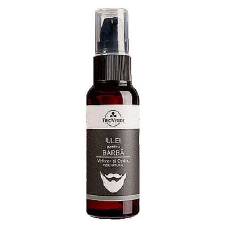 Huile à barbe au vétiver et au cèdre, 50 ml, TrioVerde