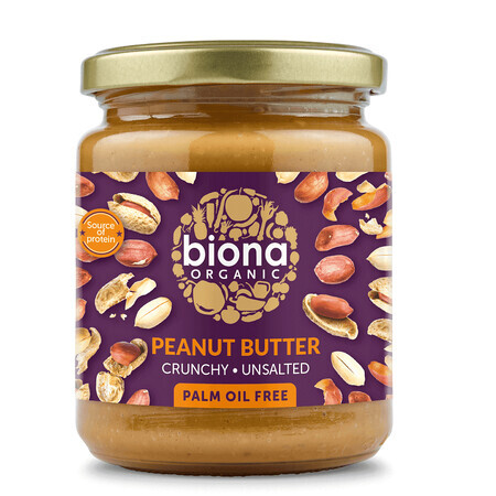 Crunchy peanut butter without salt Eco, 250 gr, Biona