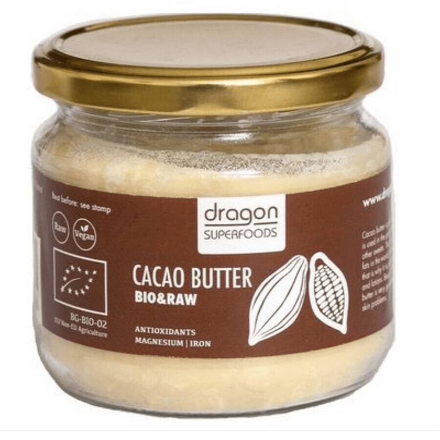 Burro di cacao crudo spremuto a freddo 300 ml, Dragon Superfoods