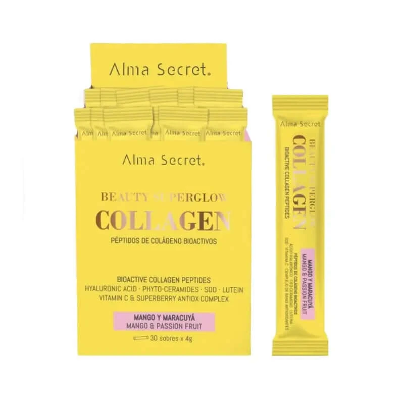 Alma Secret Beauty Superglow Collageen Mango & Passievrucht Smaak , 30x4 gram