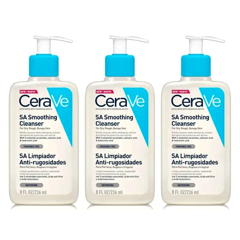CeraVe Anti-Ruwheid Reiniger, verpakking 3 x 236 ml