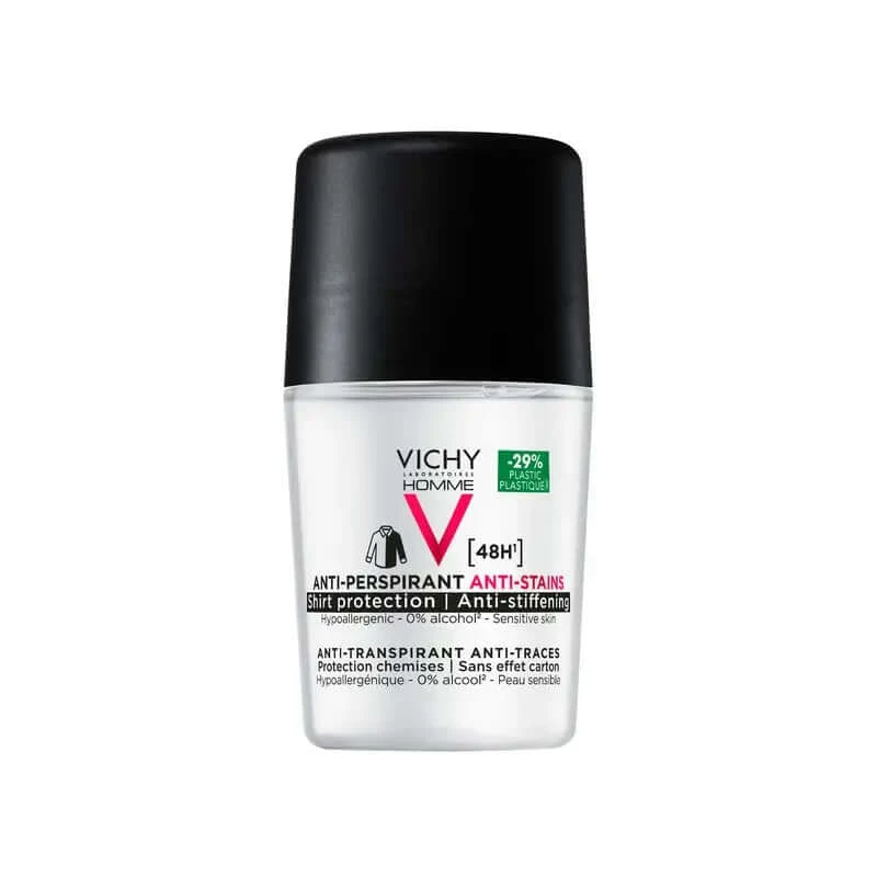 Vichy Homme 48H Deodorant Antiperspirant en Anti-Spot Roll-On 50 ml
