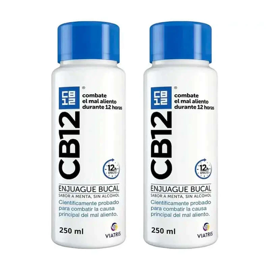 Cb12 Mondwater met muntsmaak Mondwater met muntsmaak tegen halitose, 2X250 Ml