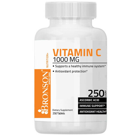 Vitamina C 1000 mg, 250 cápsulas, Bronson