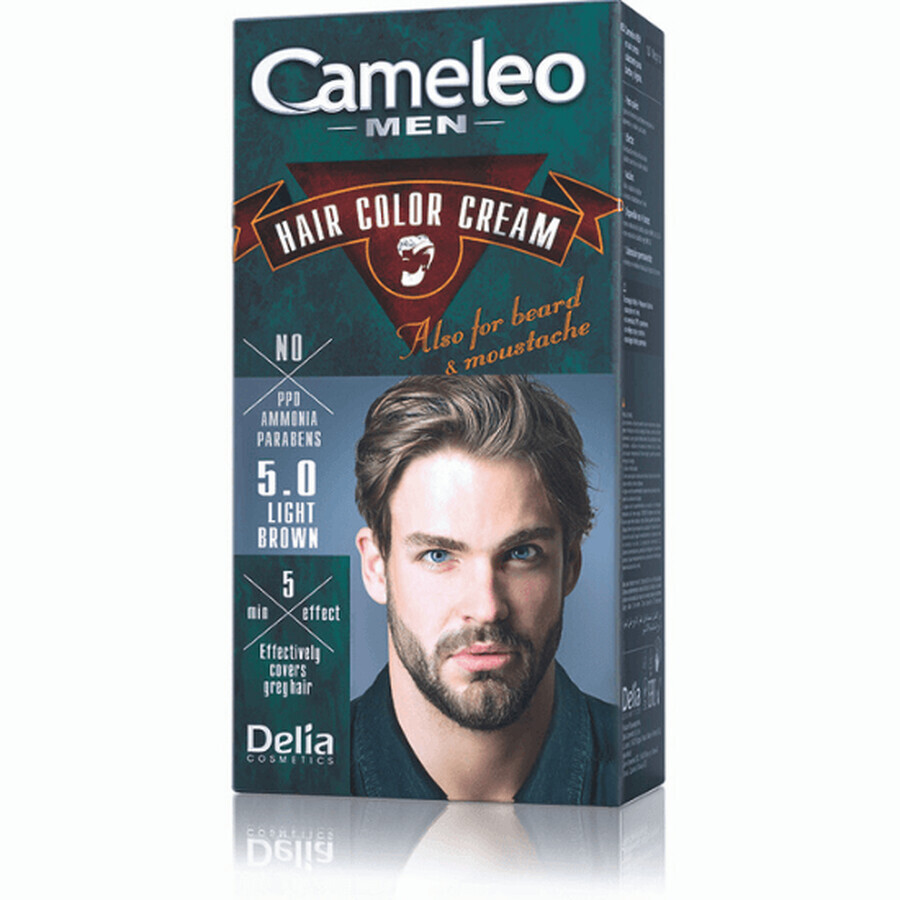 Hair dye for men Cameleo, 5.0 Light Brown, Delia Cosmetics