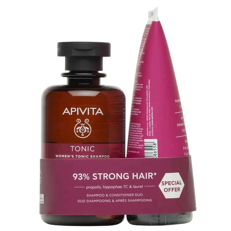 Apivita verstevigende shampoo, 250 ml + verstevigende balsem voor vrouwen, 150 ml