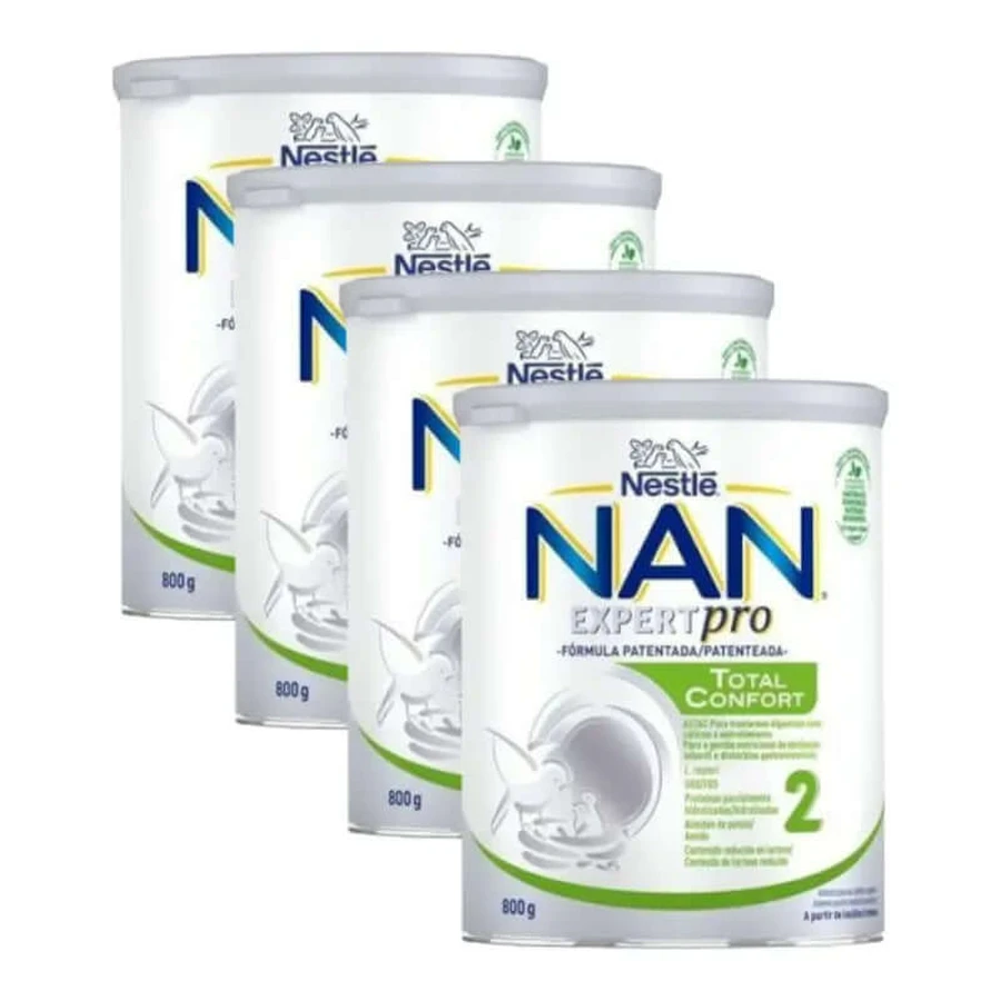 Nestlé Nan Total Comfort 2 Säuglingsmilch, Packung 4 X 800 g