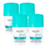 Vichy Anti-transpirant Deodorant 48H Anti-transpirant Roll-On, verpakking 4 x 50 ml