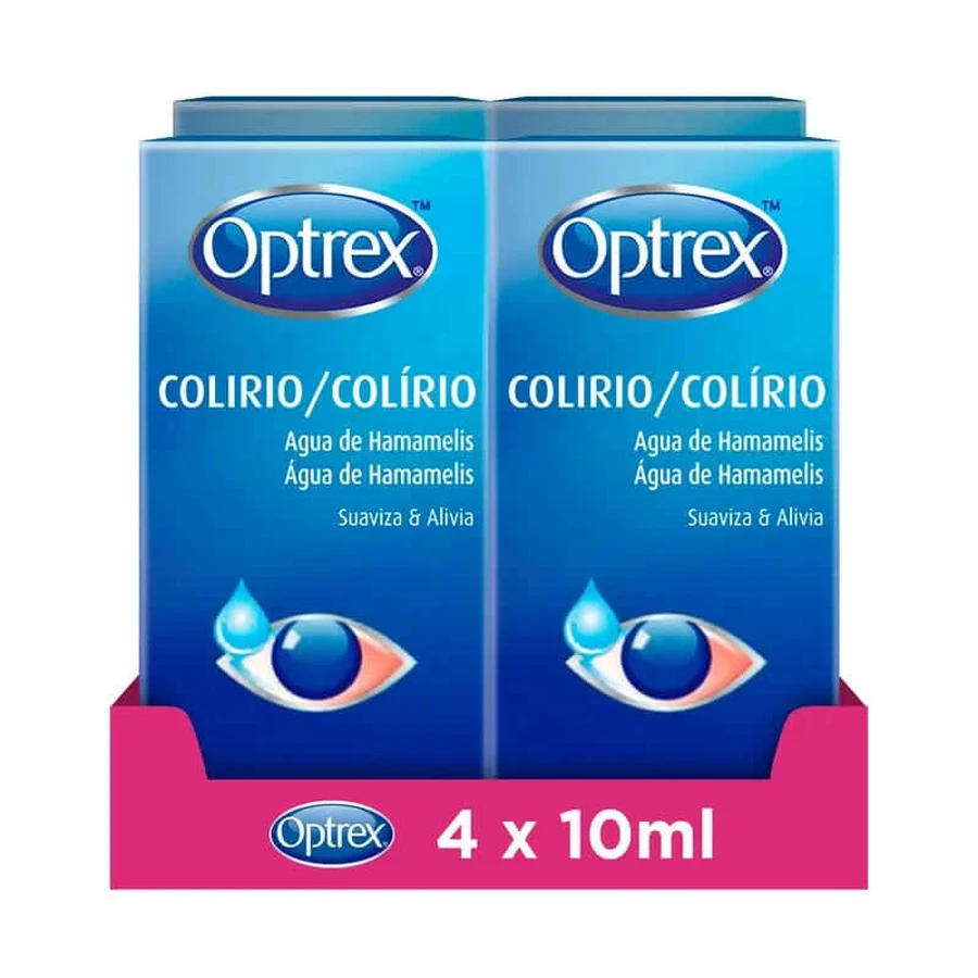 Optrex 4 X Optrex oogdruppels met toverhazelaar water 10 ml