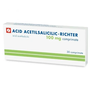 Acetylsalicylsäure 100 mg, 30 Tabletten, Gedeon Richter Rumänien