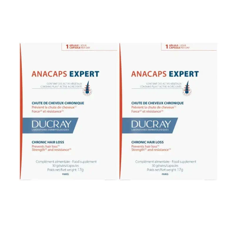 Ducray Anacaps Expert Haarverliessupplement, verpakking 2 x 30 capsules