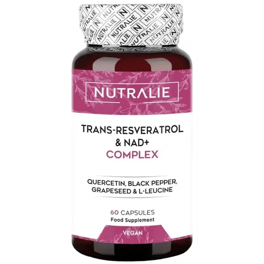 Nutralie Trans Resveratrol & Nad+ Complex con Quercetina + Piperina, 60 cápsulas