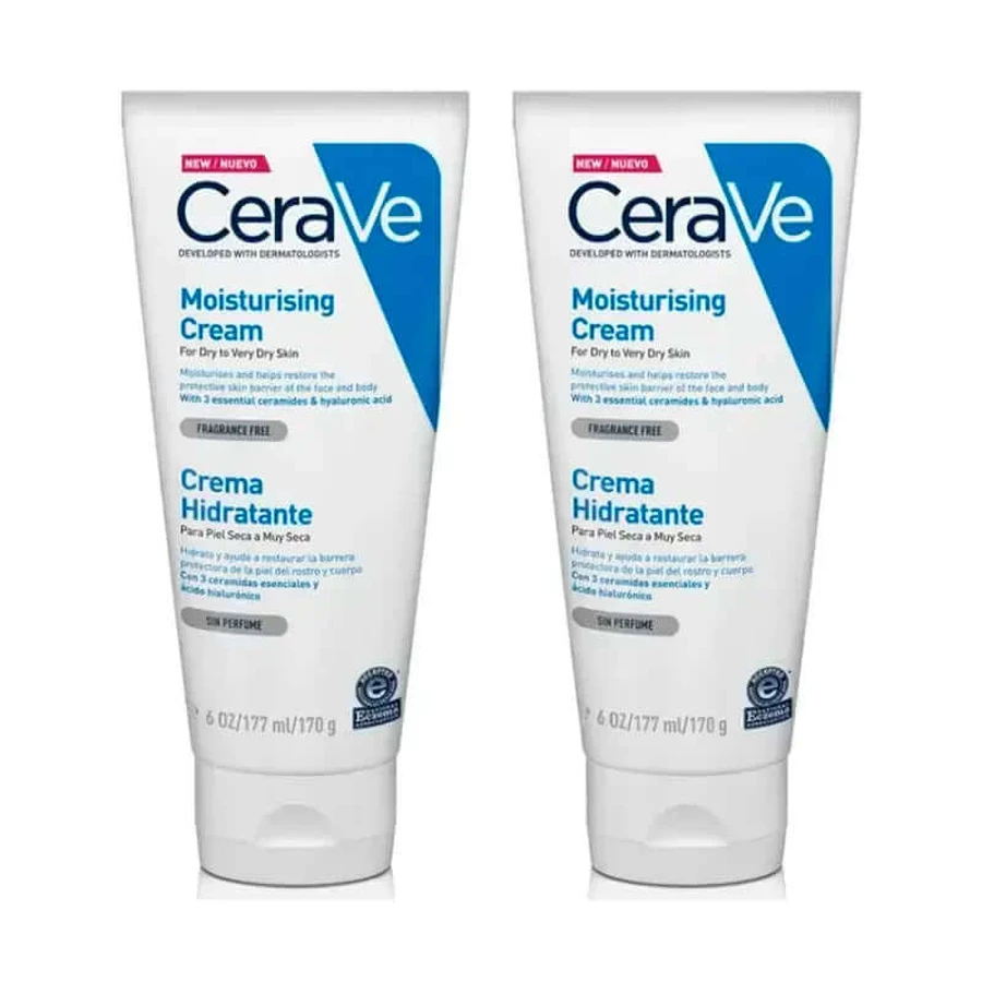 CeraVe vochtinbrengende crème, verpakking 2 x 177 ml