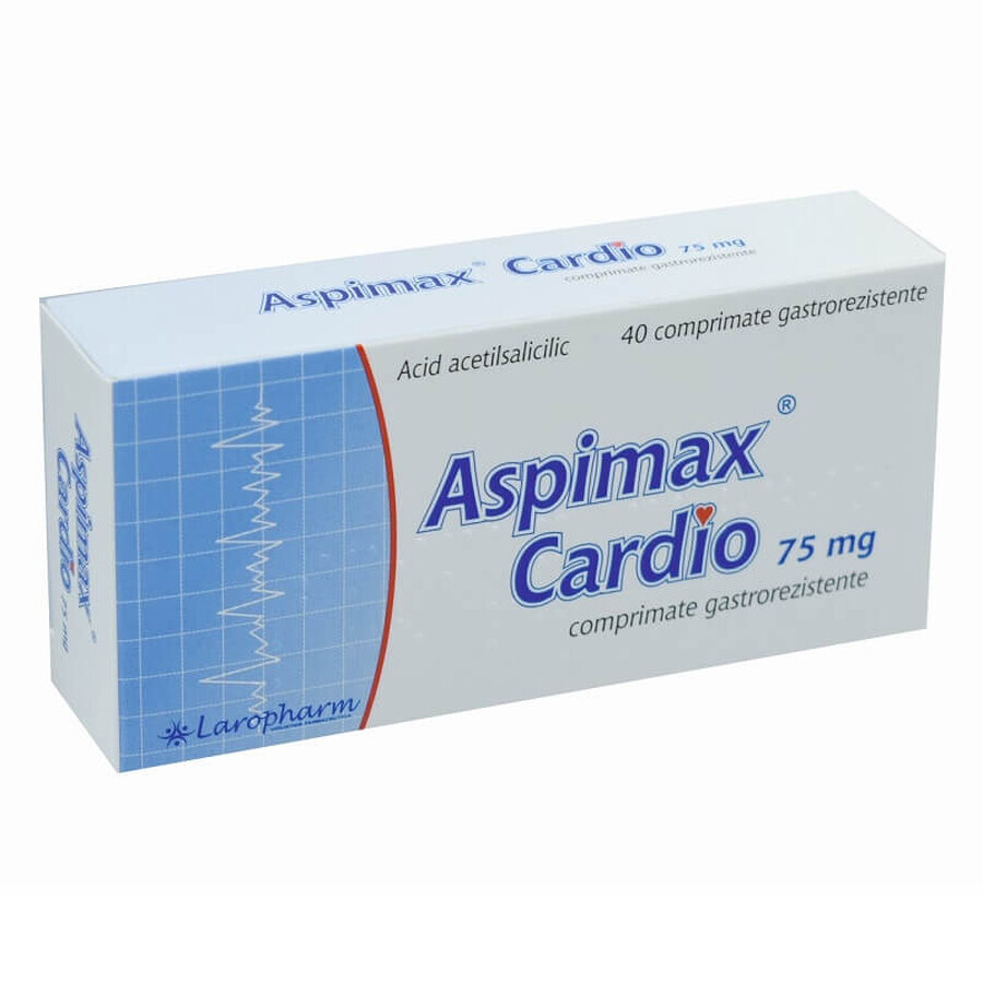 Aspimax Cardio, 75 mg, 40 maagsapresistente tabletten, Laropharm