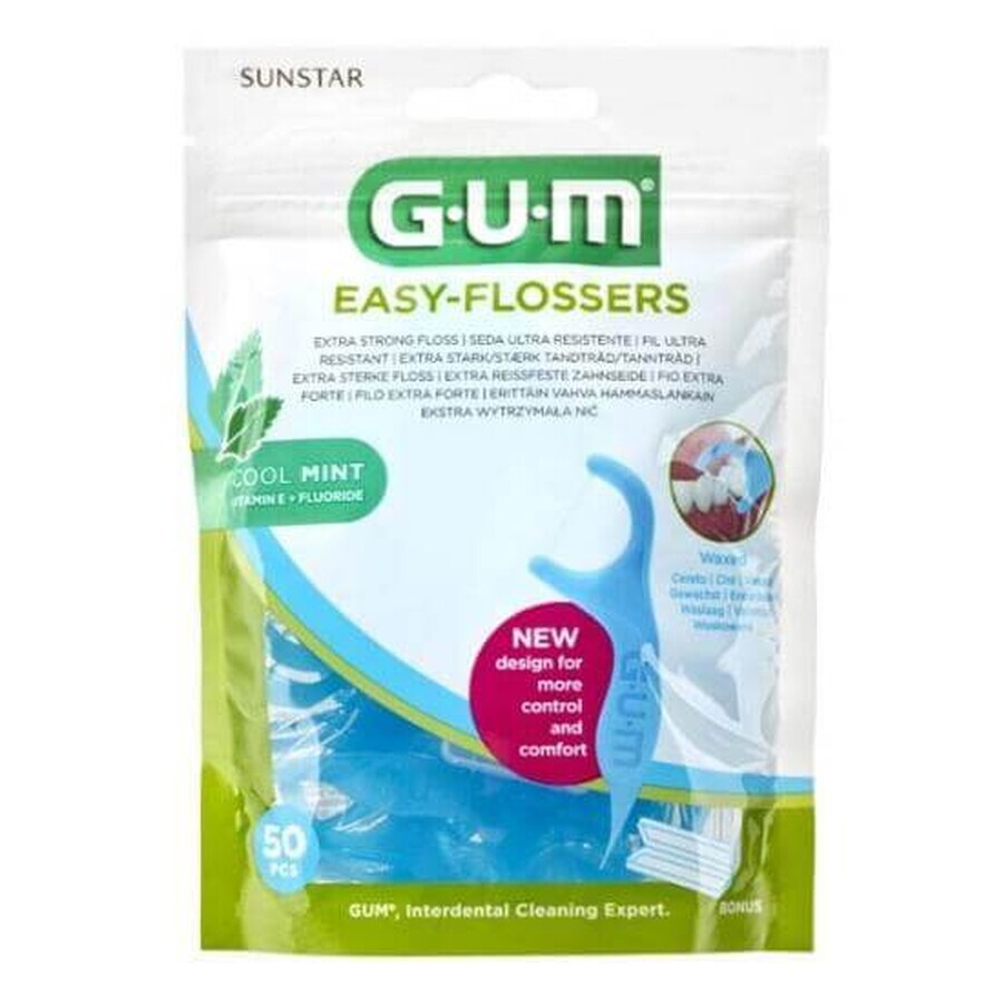 Easy Flossers tandzijde met muntsmaak, 50 stuks, Sunstar Gum