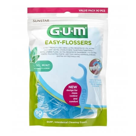 Filo interdentale al gusto di menta Easy Flossers, 90 pezzi, Sunstar Gum