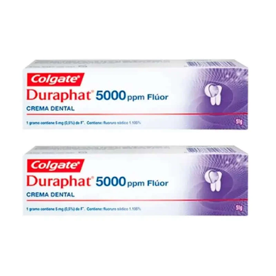 Colgate Duplo Duraphat 5000 Ppm dentifrice au fluor, 2 x 51 Ml