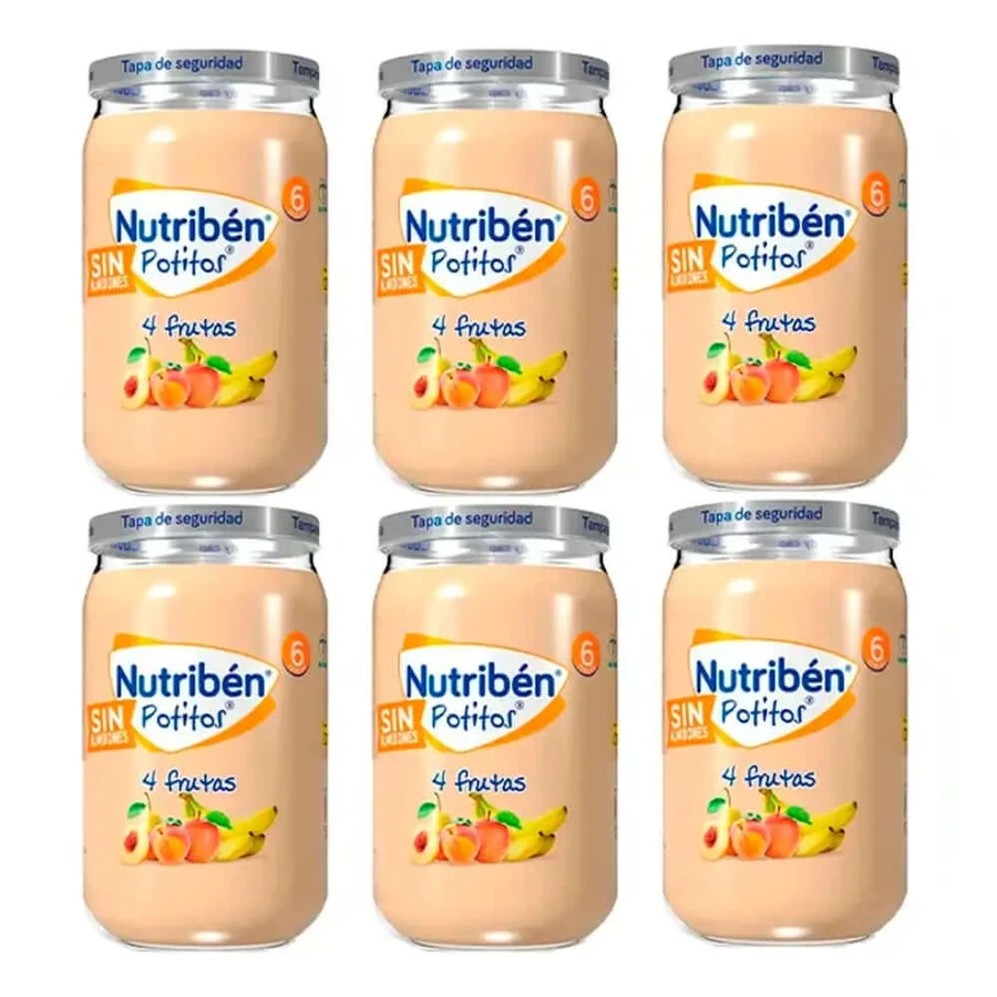 Nutriben 4 Vruchtensnacks, 6 x 235 gram