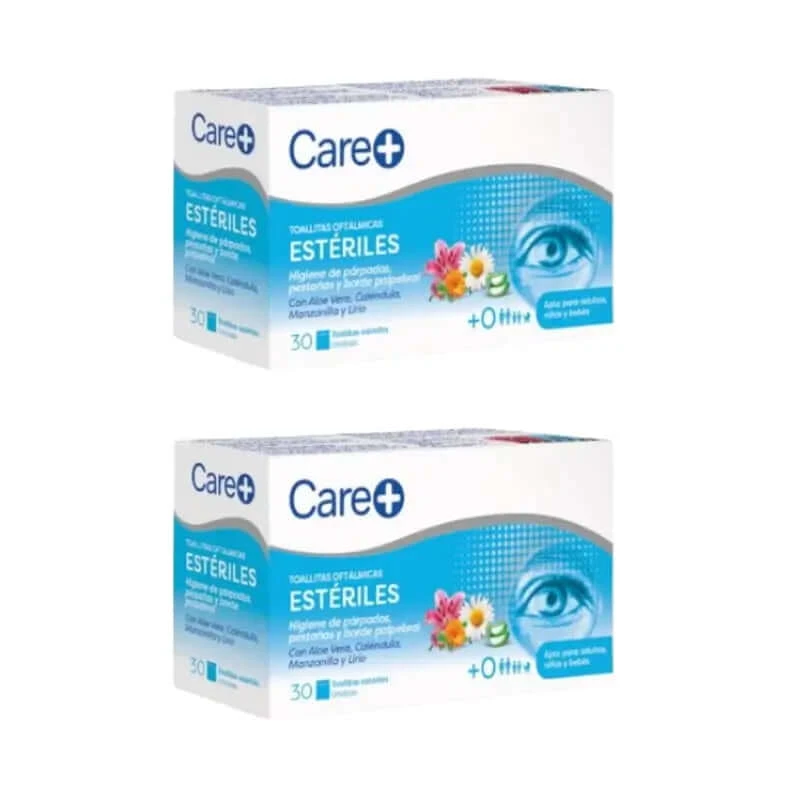 Care+ Steriele Oogdoekjes, verpakking 2 x 30 stuks