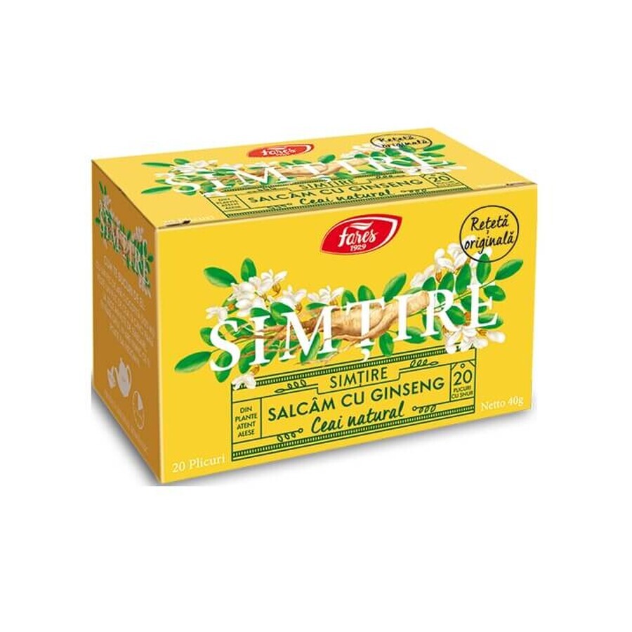 Thé d'acacia avec sensation de ginseng, 20 sachets, Fares