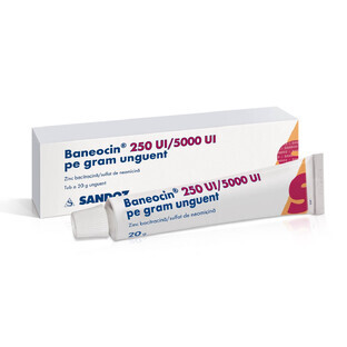 Baneocin ointment 250 UI/5000 UI per gram, 20 g, Sandoz