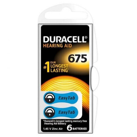 HA ZA675 hoortoestelbatterijen, 6 stuks, Duracell