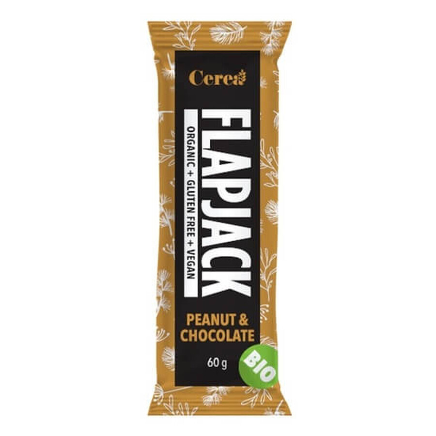 Barretta ecologica con arachidi e cioccolato Flapjack, 60 g, Cerea