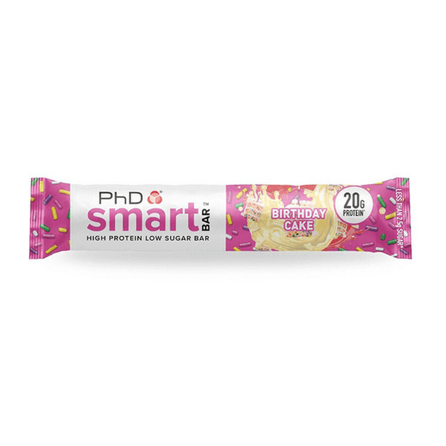 PhD Smart Birthday Cake barre protéinée, 64 g, PhD Nutrition