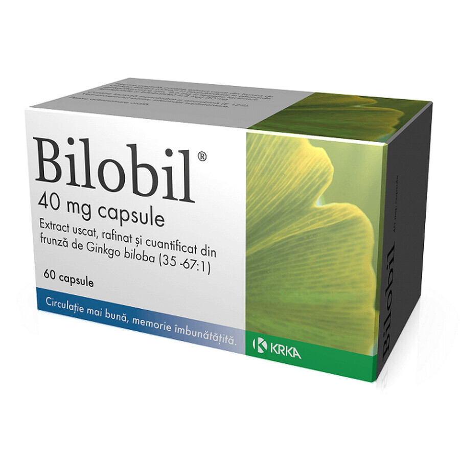 Bilobil 40 mg, 60 capsules, Krka