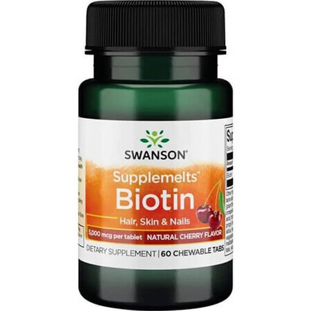 Biotin 5000mg, 60 tablet, Swanson