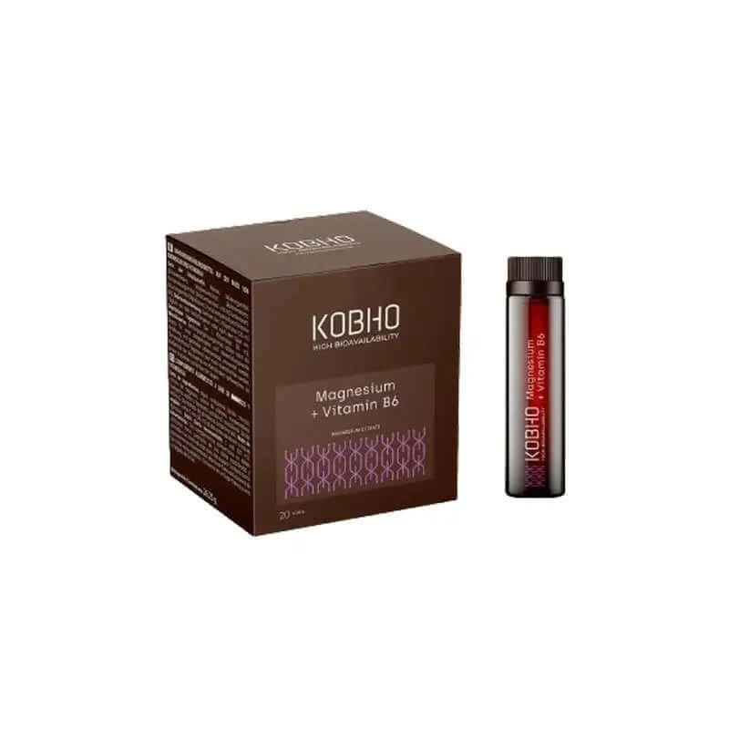 Kobho Labs Magnesium + vitamine B6 supplement, 20 flacons
