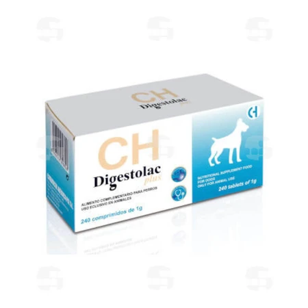 CHEMICAL IBERICA Digestolac Plus, XS-XL, suplemento del sistema digestivo para perros, caja, 240 comprimidos