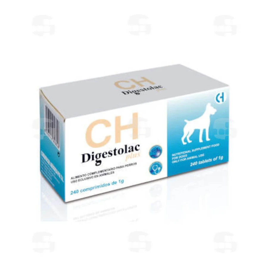 CHEMICAL IBERICA Digestolac Plus, XS-XL, suplemento del sistema digestivo para perros, caja, 240 comprimidos
