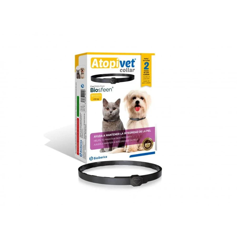 BIOIBERICA Atopi dierenarts Halsband Katten & Kleine Honden, XS-S, halsband adjuvante behandeling voor honden en katten, gevoelige huid, verzachtend, doos, 35cm, 1pc