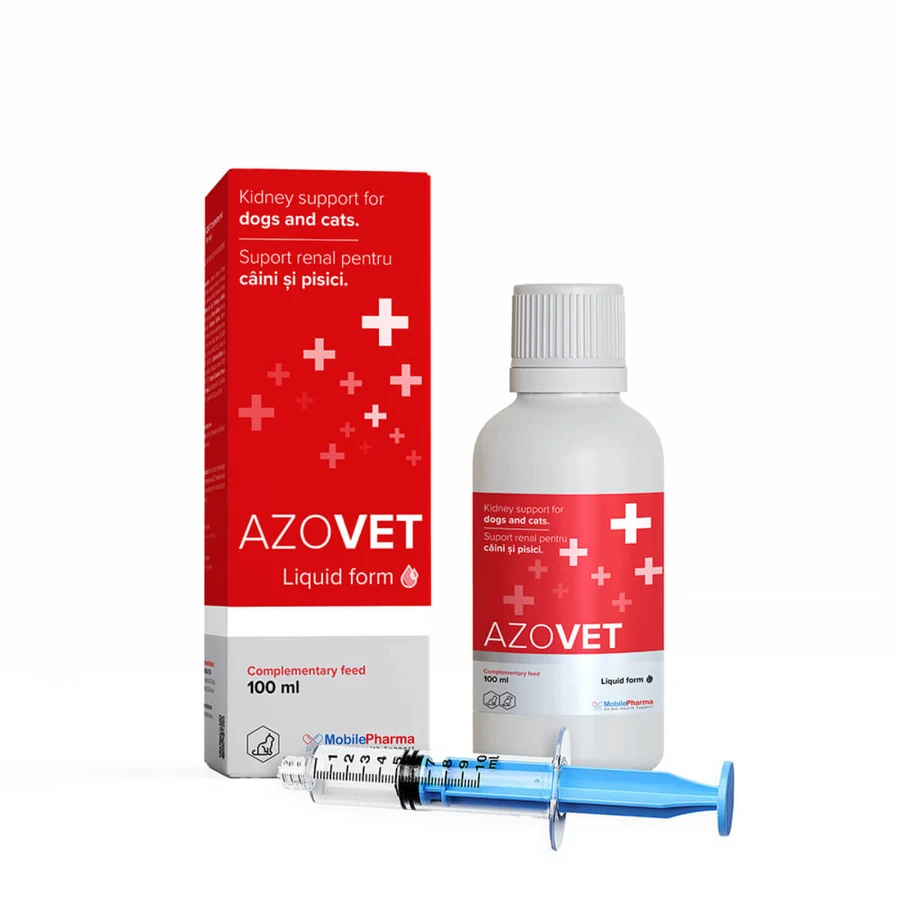 AZOVET Liquid Renal Support, XS-XL, Nierenersatzmittel für Katzen, Flasche mit Applikator, 100ml orale Suspension