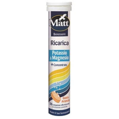 Matt Wellness Recharge Kalium & Magnesium 20 bruistabletten met sinaasappelsmaak
