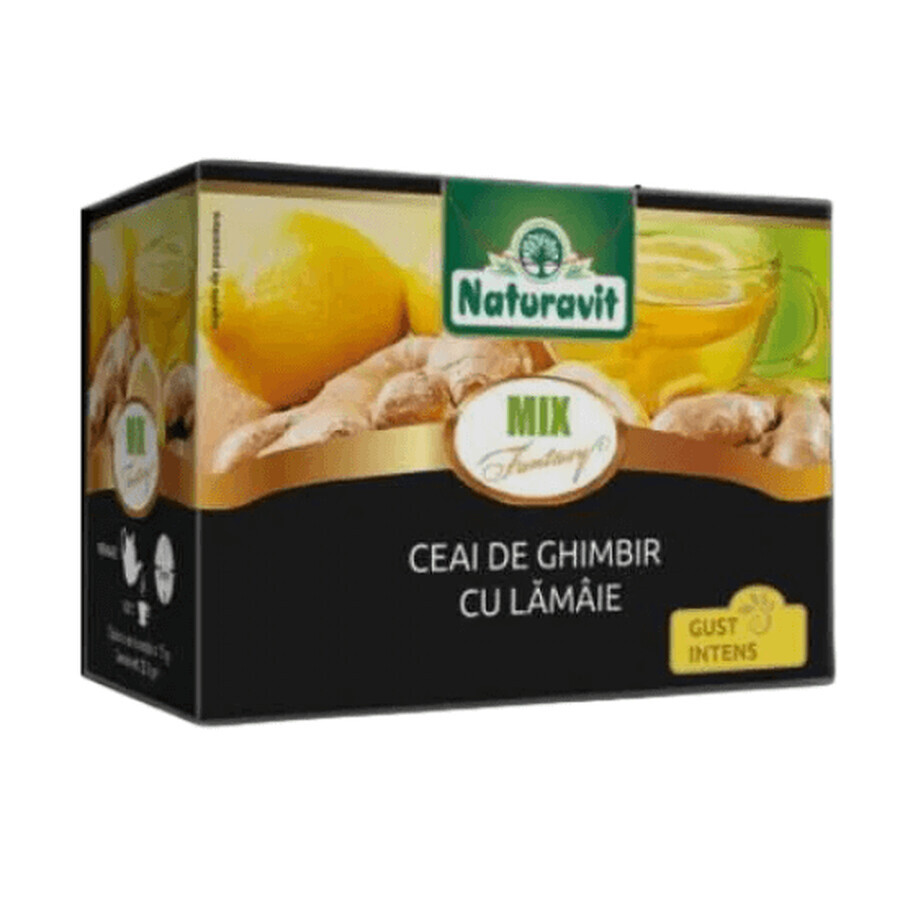 Ginger tea with lemon, 15 sachets, Naturavit