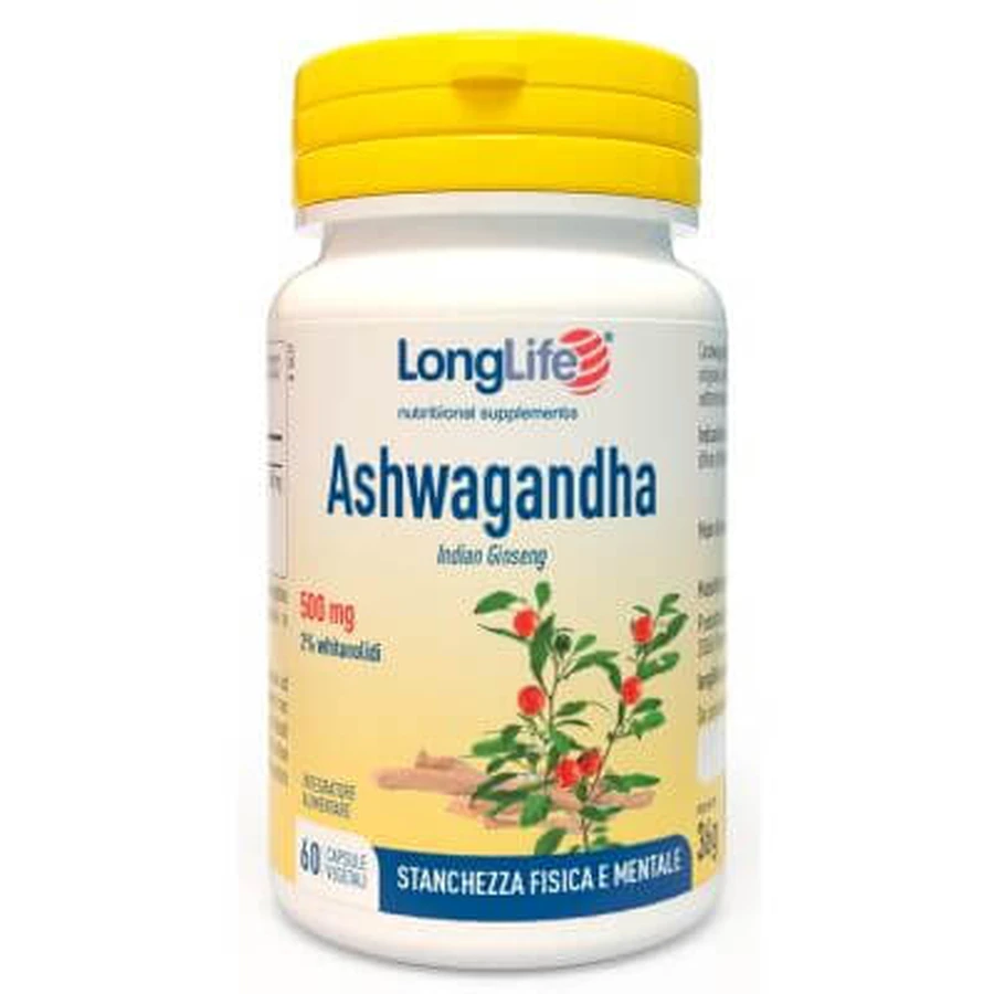 Longlife ashwagandha 60 gélules 500 mg