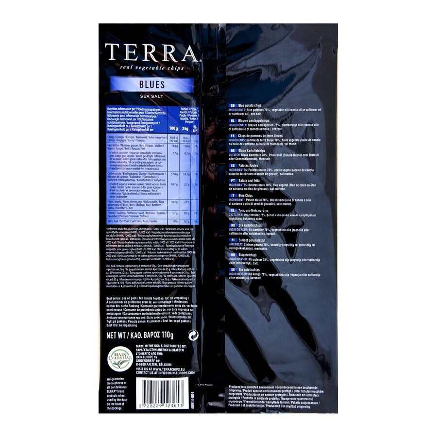 Blues Sea Salt Chips, 110 g, Terra