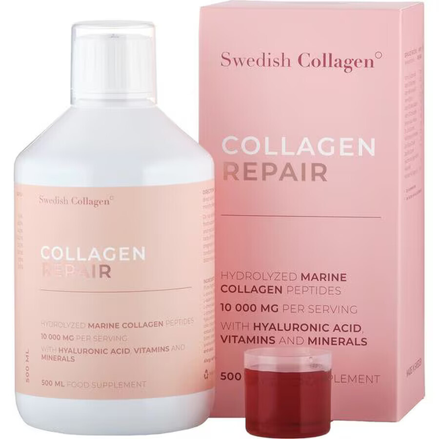 Colagen Lichid Repair cu Acid Hialuronic + Vitamine + Minerale 10.000 mg, 500 ml, Swedish Collagen