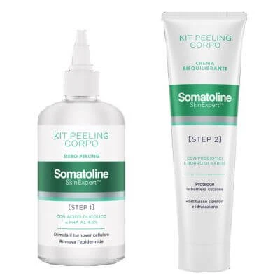 Somatoline skin expert body peeling kit 1 peeling gel 200 ml + 1 herbalancerende crème 100 ml