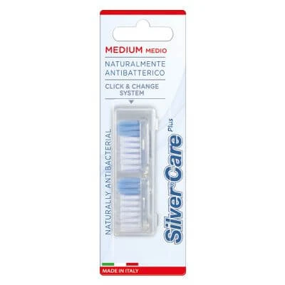Silvercare medium reservetandenborstel 2 stuks