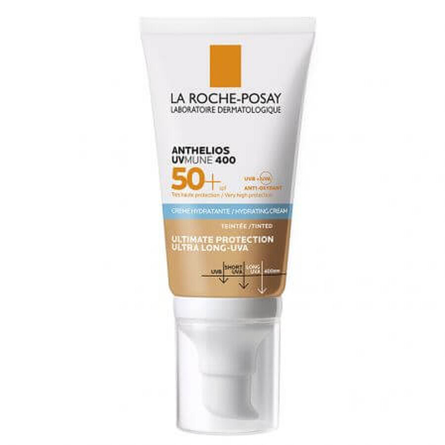  La Roche-Posay Anthelios vochtinbrengende crème met kleurpigment voor bescherming tegen de zon SPF 50+ UVmune, 50 ml,