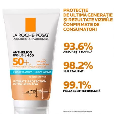  La Roche-Posay Anthelios krem nawilżający z kolorowym pigmentem do ochrony przeciwsłonecznej SPF 50+ UVmune, 50 ml,: ceny i cechy