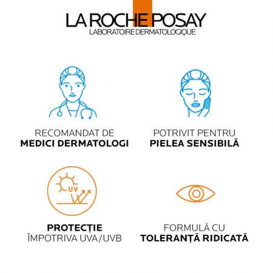 La Roche-Posay Anthelios, crème hydratante avec pigment de couleur pour la protection solaire SPF 50+ UVmune, 50 ml,