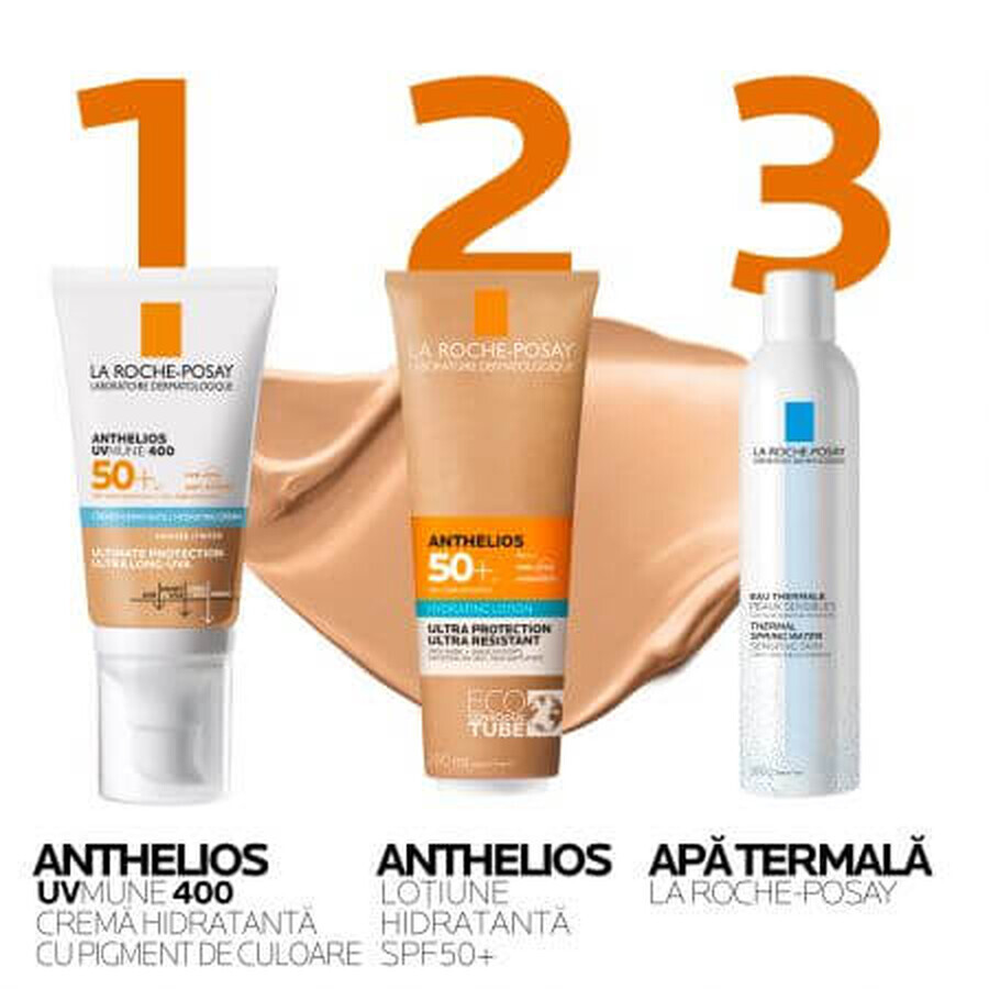 La Roche-Posay Anthelios, crème hydratante avec pigment de couleur pour la protection solaire SPF 50+ UVmune, 50 ml,