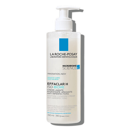 La Roche-Posay Effaclar H Iso-Biome Feuchtigkeitsspendende Waschcreme für fettige, empfindliche Haut, 390ml