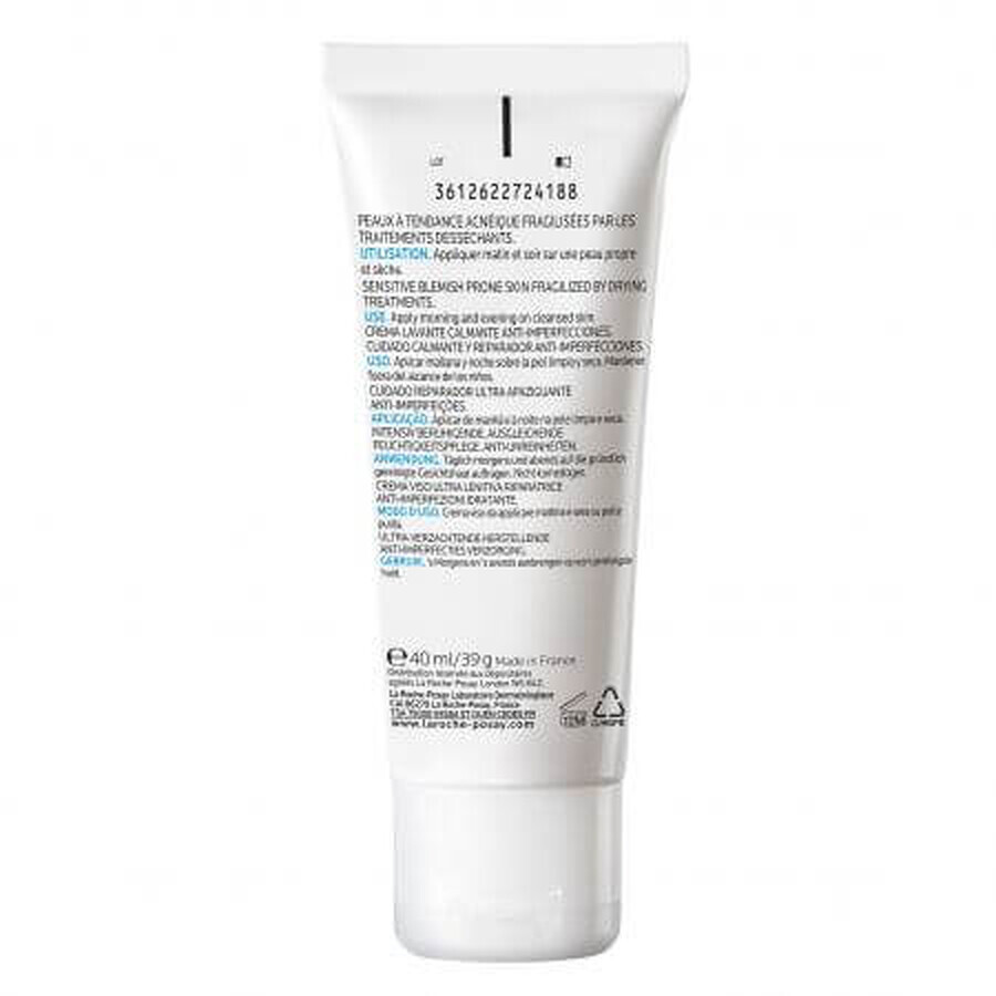 La Roche-Posay Effaclar H Iso-Biome crema hidratante y calmante para pieles grasas y frágiles, 40ml