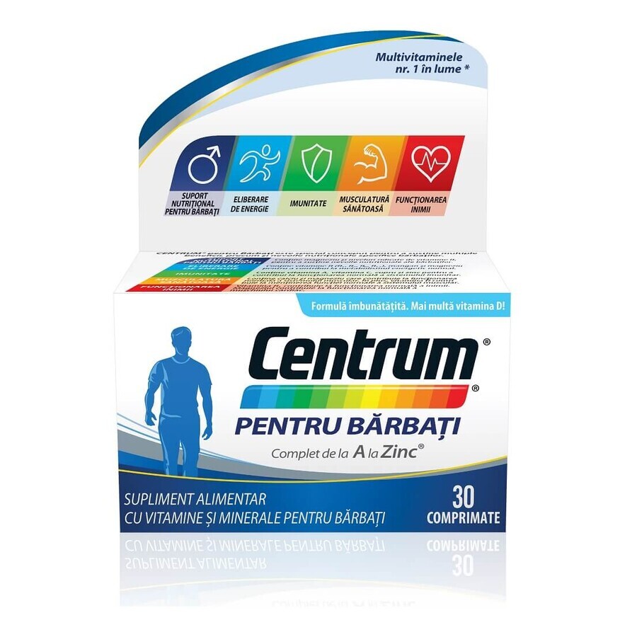 Centrum Men A to Z for Men Enhanced Formula, 30 comprimés, Gsk