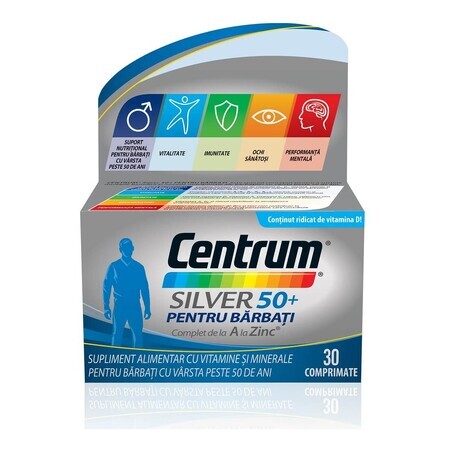 Centrum Silver 50+ pour hommes, 30 comprimés, Gsk